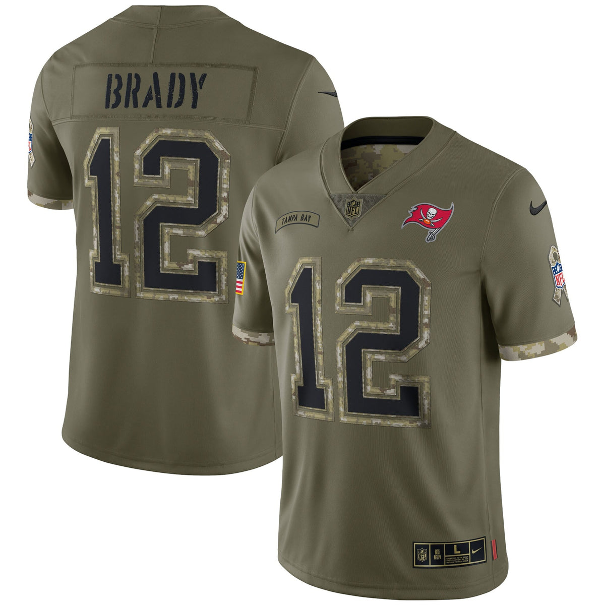 Tom Brady Tampa Bay Buccaneers Nike Salute To Service Limited Jersey - Olive for Men product image 1, provided for visual