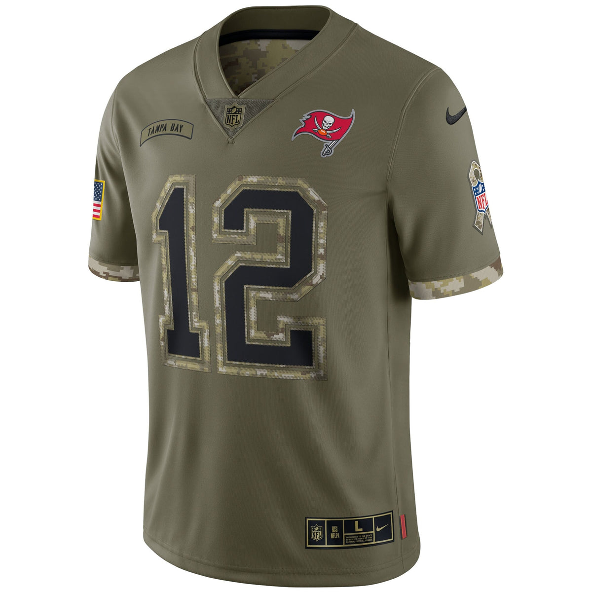 Tom Brady Tampa Bay Buccaneers Nike Salute To Service Limited Jersey - Olive for Men product image 2, provided for visual