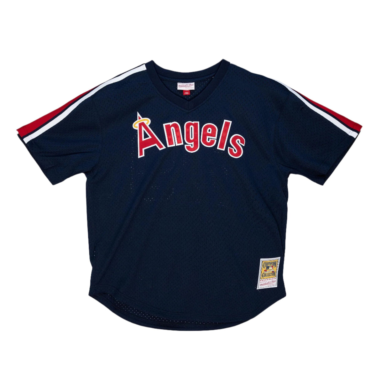 Rod Carew California Angels Mitchell & Ness Cooperstown Collection Mesh Batting Practice Button-Up Jersey - Navy for Men