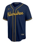 Milwaukee Brewers Nike Navy Alternate Replica Team Jersey for Men product image 1, provided for visual reference and product