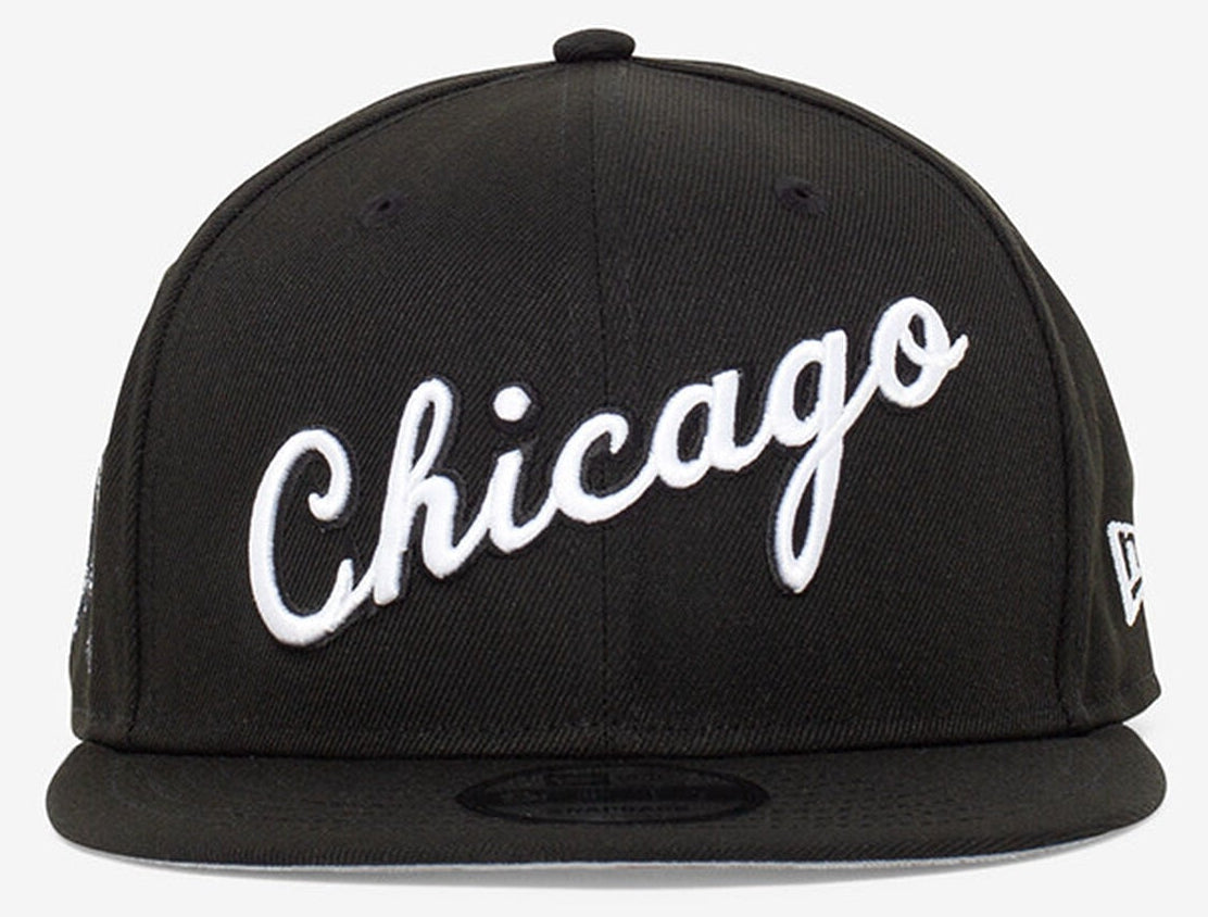 Chicago Bulls 2021-2022 City Edition Trophy's Black New Era 9FIFTY Snapback Hat for Men product image 2, provided for visual