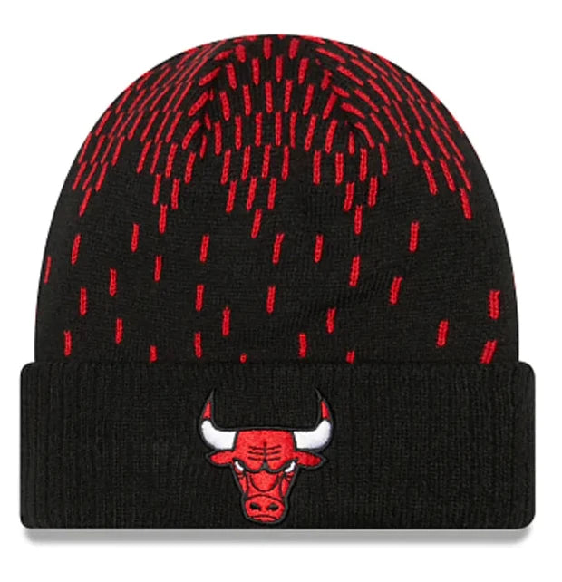 New Era Mens NBA Chicago Bulls Knit Freeze Cuffed Knit Hat product image 1, provided for visual reference and product detail
