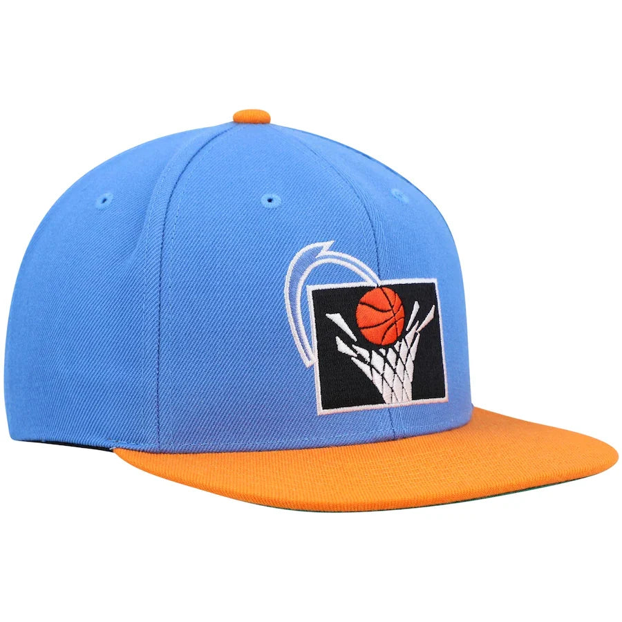 Mens Cleveland Cavaliers 2-Tone Blue/Orange 2.0 HWC Mitchell & Ness Snapback Hat product image 3, provided for visual