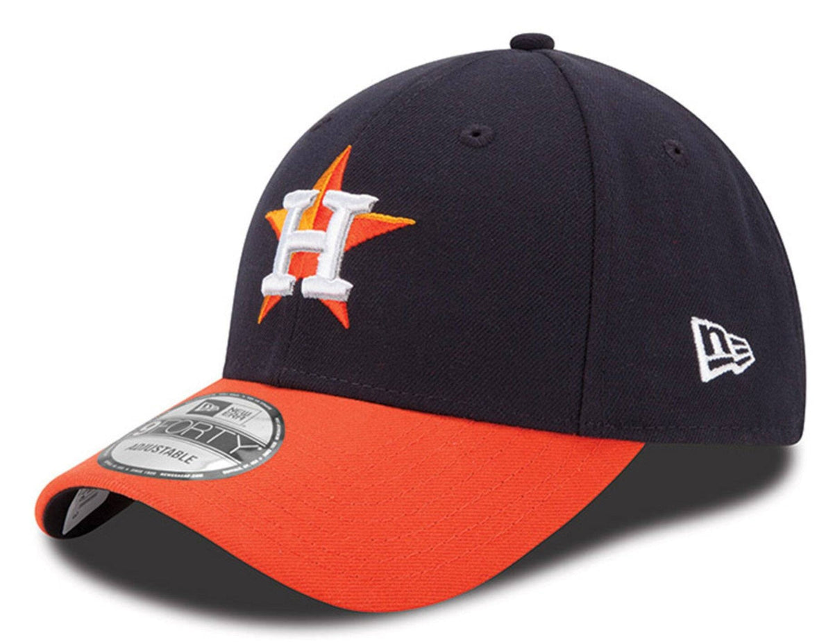 Houston Astros Men’s New Era Navy/Orange Road League 9FORTY Adjustable Hat product image 1, provided for visual reference