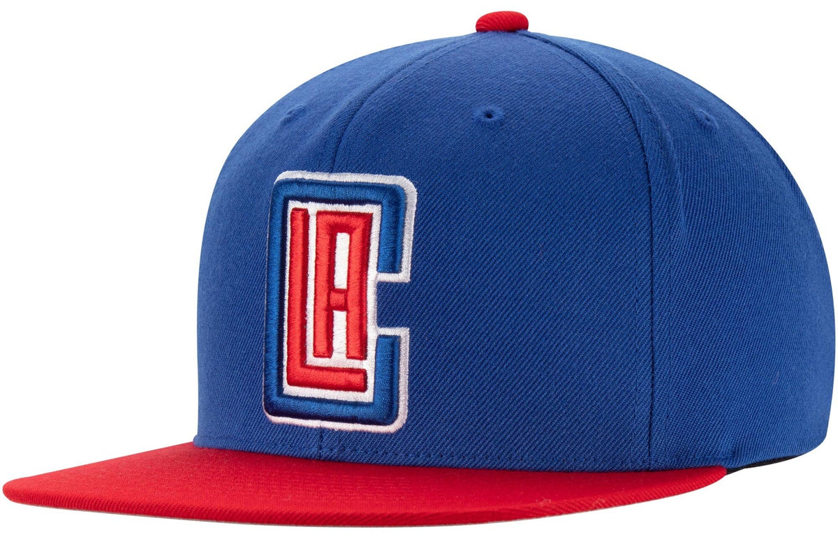 Mens NBA Los Angeles Clippers Royal/Red Wool 2 Tone Snapback Hat By Mitchell And Ness product image 1, provided for visual