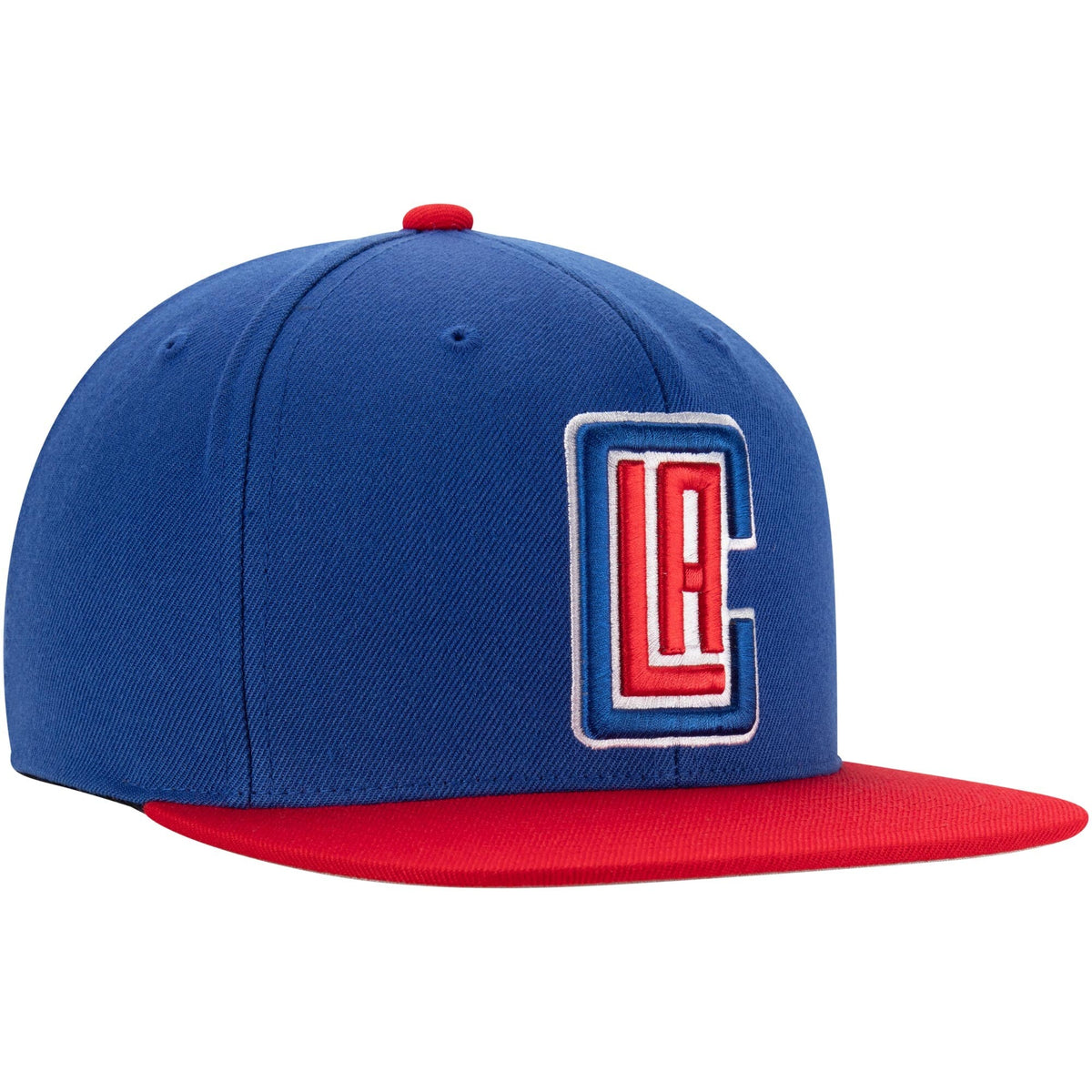 Mens NBA Los Angeles Clippers Royal/Red Wool 2 Tone Snapback Hat By Mitchell And Ness product image 3, provided for visual
