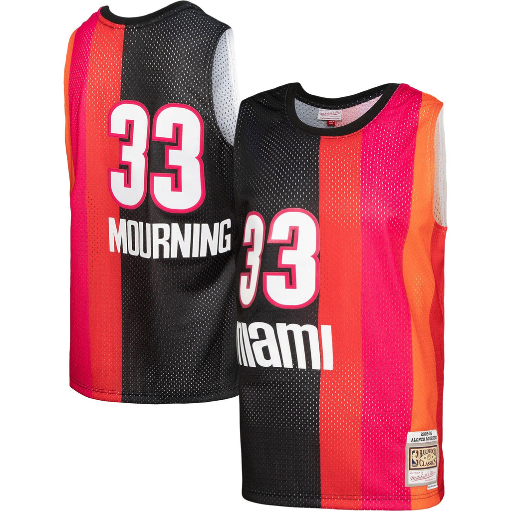 Alonzo Mourning Miami Heat Mitchell & Ness NBA 2005-06 Black Alternate Throwback Swingman Jersey for Men product image 1,