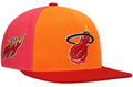 Miami Heat Mitchell & Ness Hardwood Classics On The Block Snapback Hat - Orange/Red product image 1, provided for visual