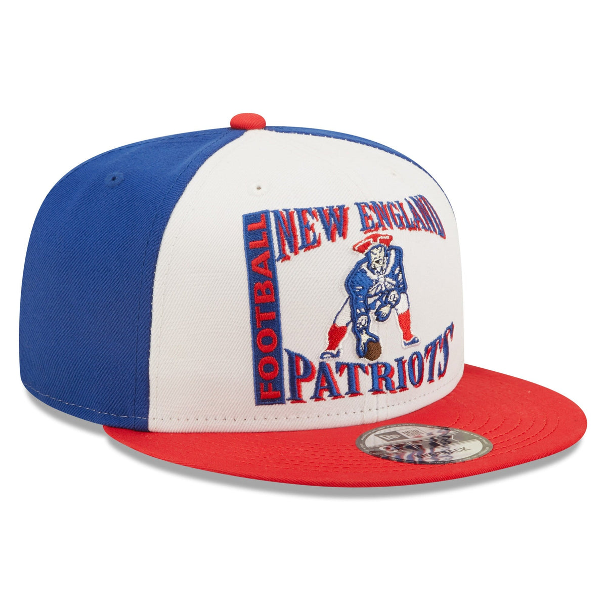 New England Patriots Historic Logo Retro Sport 3 Tone New Era 9FIFTY Snapback Hat product image 3, provided for visual