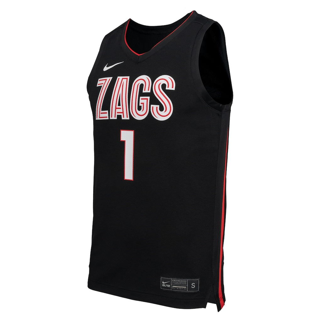 Gonzaga Bulldogs Nike Replica Basketball Jersey - Black product image 2, provided for visual reference and product detail