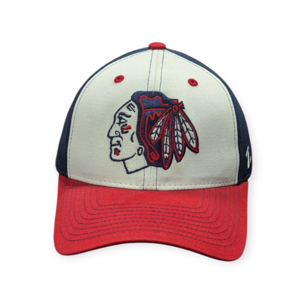 Mens Chicago Blackhawks Zephyr NHL Patriot Staple Adjustable hat product image 2, provided for visual reference and product