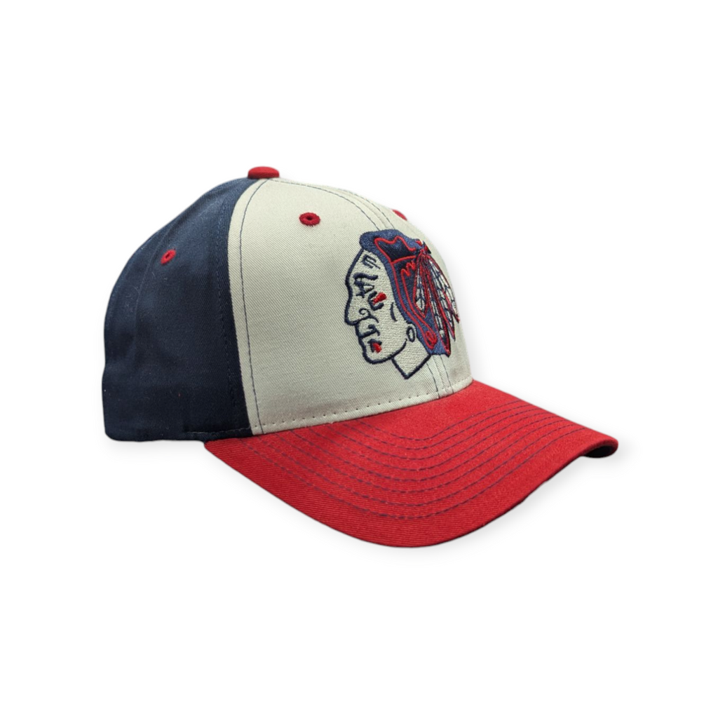 Mens Chicago Blackhawks Zephyr NHL Patriot Staple Adjustable hat product image 3, provided for visual reference and product