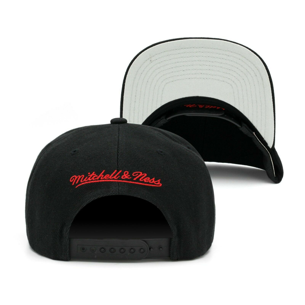 Mitchell & Ness Chicago Bulls Core Black Adjustable Snapback Hat for Men product image 2, provided for visual reference and