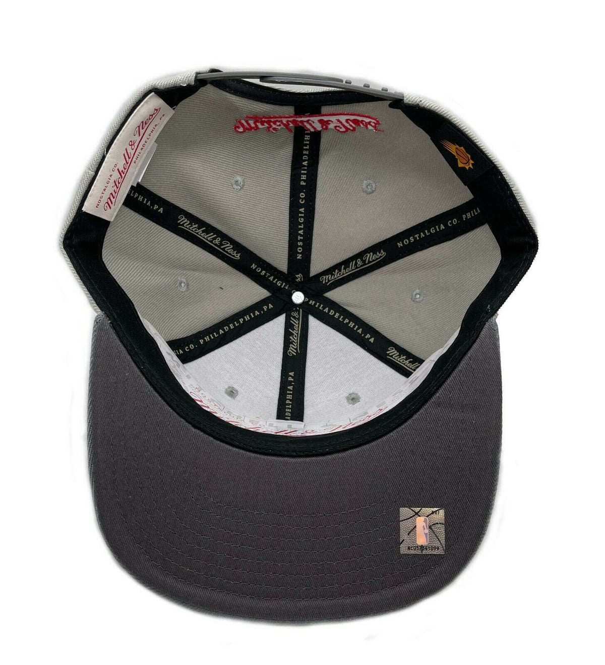 Phoenix Suns NBA Cool Gray 3 Mitchell & Ness Snapback Hat for Men product image 5, provided for visual reference and product
