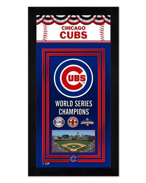Chicago Cubs 3 Time World Series Champions Miniframe- 13”x 6.75 product image 1, provided for visual reference and product
