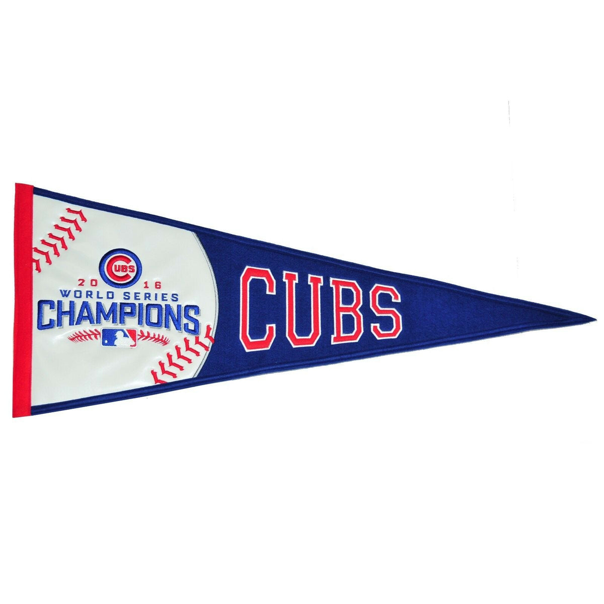 Chicago Cubs 2016 World Series 13 x 32 Wool Pennant product image 1, provided for visual reference and product detail review