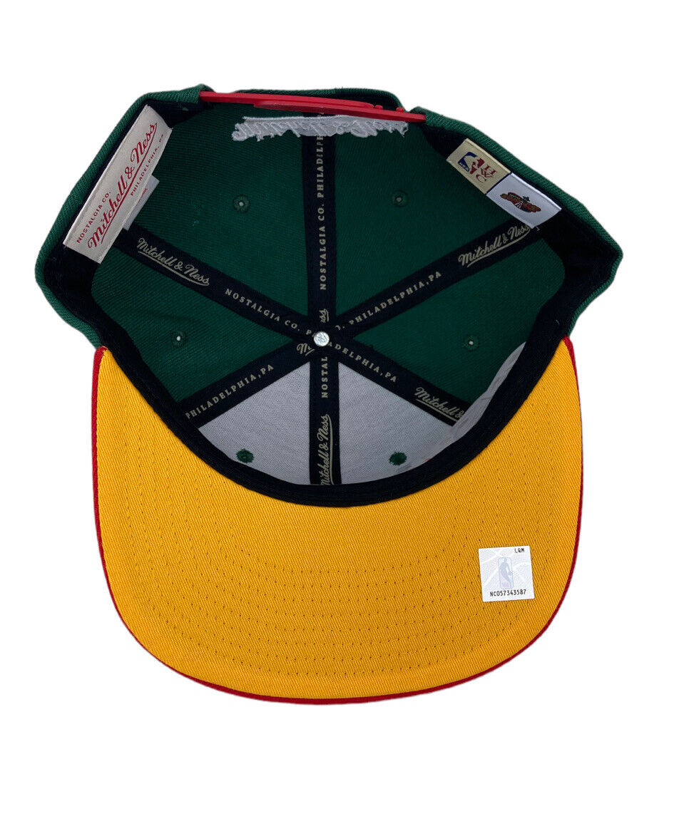 Seattle Supersonics NBA Core Basic 2 Tone Green/Maroon HWC Mitchell & Ness Snapback Hat for Men product image 4, provided