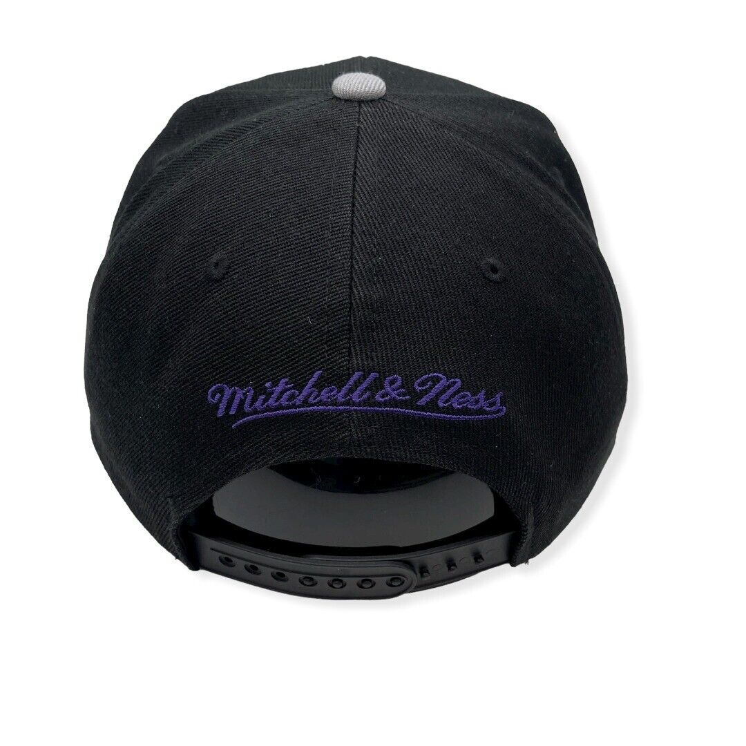 Toronto Raptors NBA Core Basic Script 2 Tone Black/Gray Mitchell & Ness Snapback Hat for Men product image 4, provided for