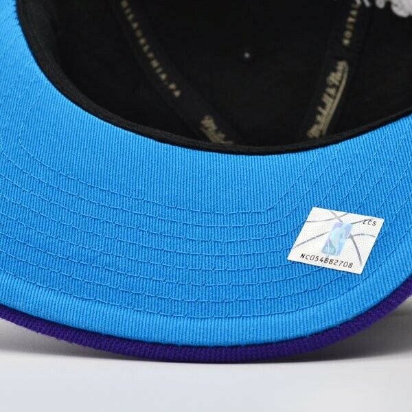 Mitchell & Ness Utah Jazz NBA Core Basic 2 Tone Black/Purple Hardwood Classics Snapback Hat for Men product image 4,