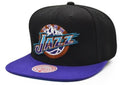Mitchell & Ness Utah Jazz NBA Core Basic 2 Tone Black/Purple Hardwood Classics Snapback Hat for Men product image 1,