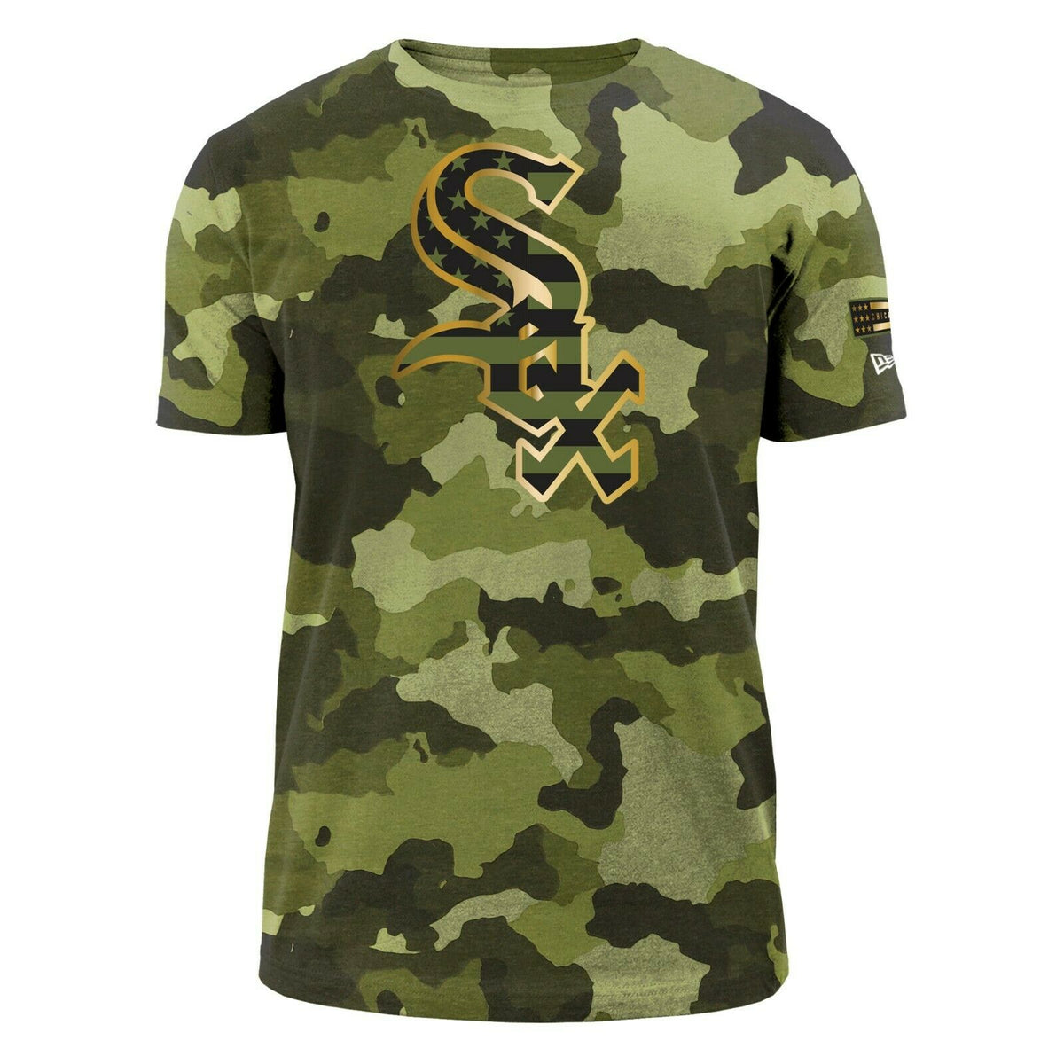 Chicago White Sox Armed Forces Day Camouflage New Era T-Shirt for Men product image 1, provided for visual reference and