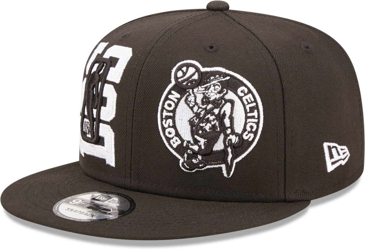 Boston Celtics New Era Black 2022 NBA Draft 9FIFTY Snapback Hat product image 1, provided for visual reference and product