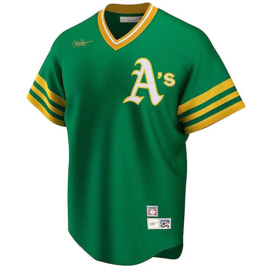 Reggie Jackson Oakland Athletics Nike Cooperstown Collection Player Jersey - Green product image 2, provided for visual