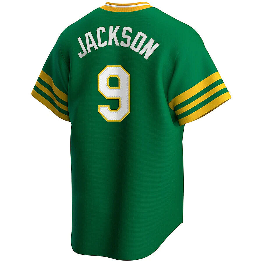 Reggie Jackson Oakland Athletics Nike Cooperstown Collection Player Jersey - Green product image 3, provided for visual