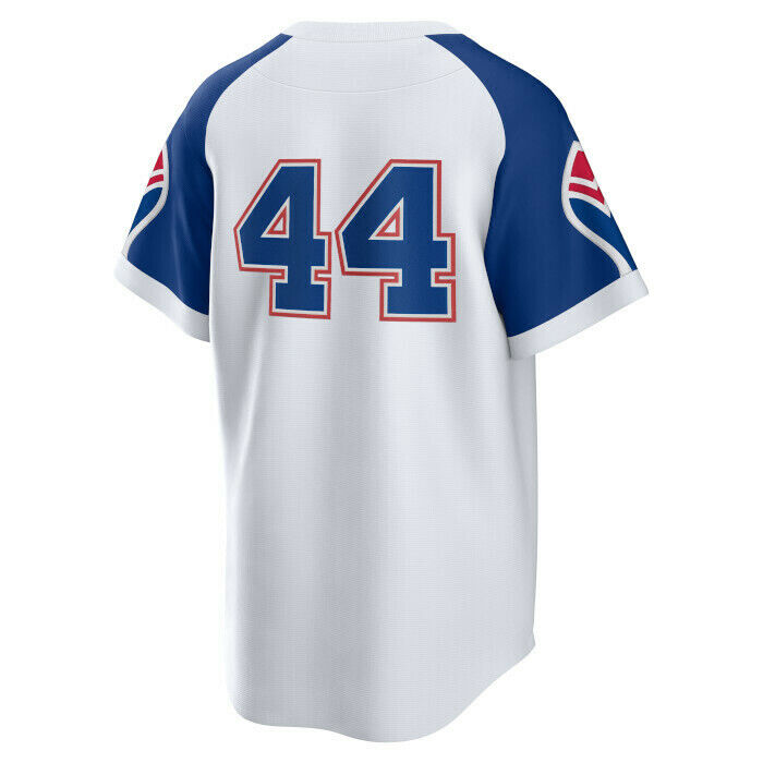 Nike Men Atlanta Braves Hank Aaron Cooperstown Collection Home Replica Cool Base Jersey product image 3, provided for visual