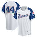 Nike Men Atlanta Braves Hank Aaron Cooperstown Collection Home Replica Cool Base Jersey product image 1, provided for visual