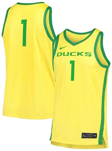 Oregon Ducks Nike Alternate Replica #1 Basketball Jersey – Yellow for Men product image 1, provided for visual reference and