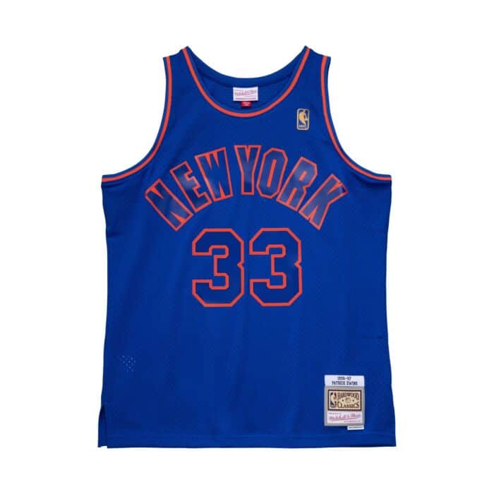 New York Knicks Patrick Ewing Mitchell & Ness Blue 1996-97 Hardwood Classics Swingman Jersey for Men product image 2,