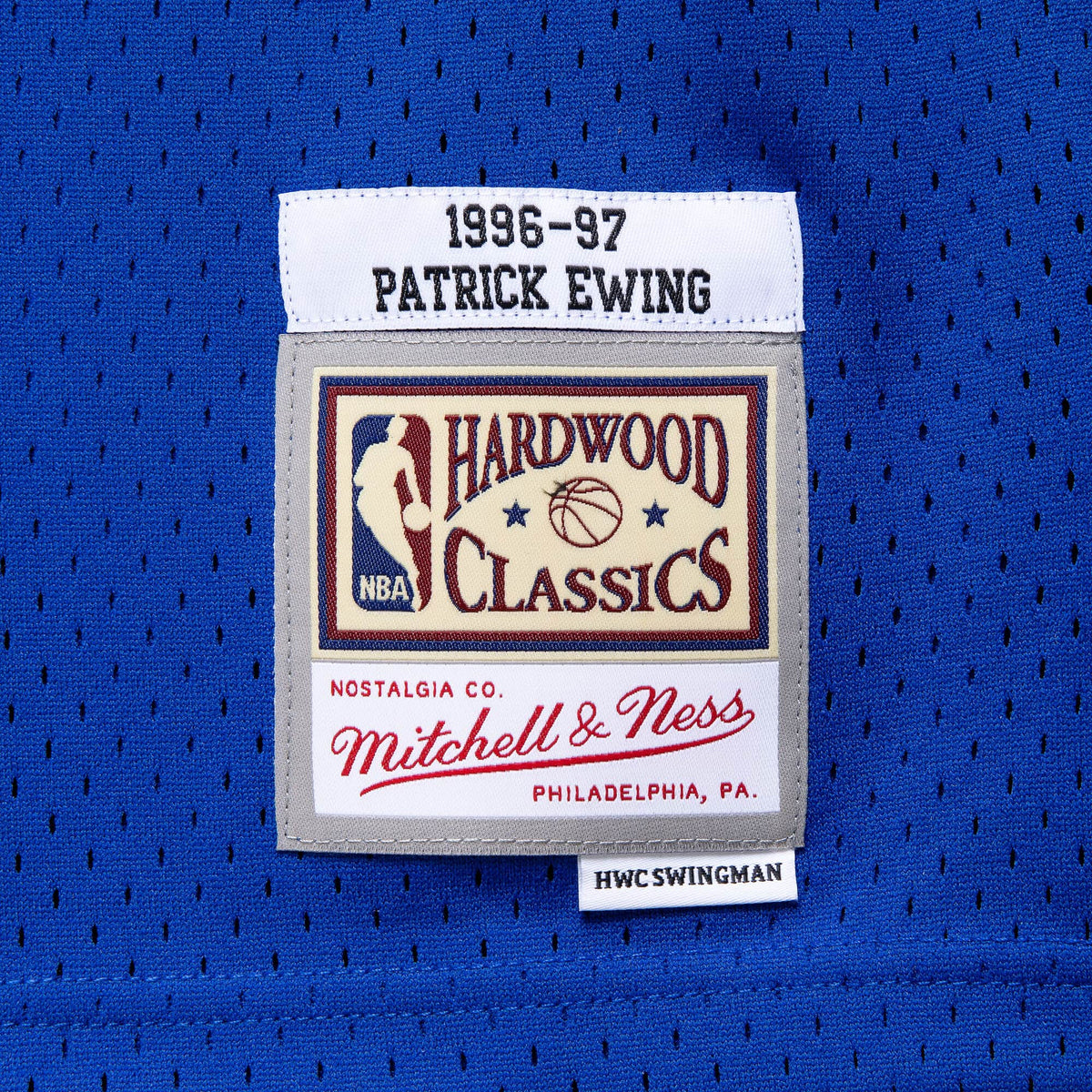 New York Knicks Patrick Ewing Mitchell & Ness Blue 1996-97 Hardwood Classics Swingman Jersey for Men product image 5,