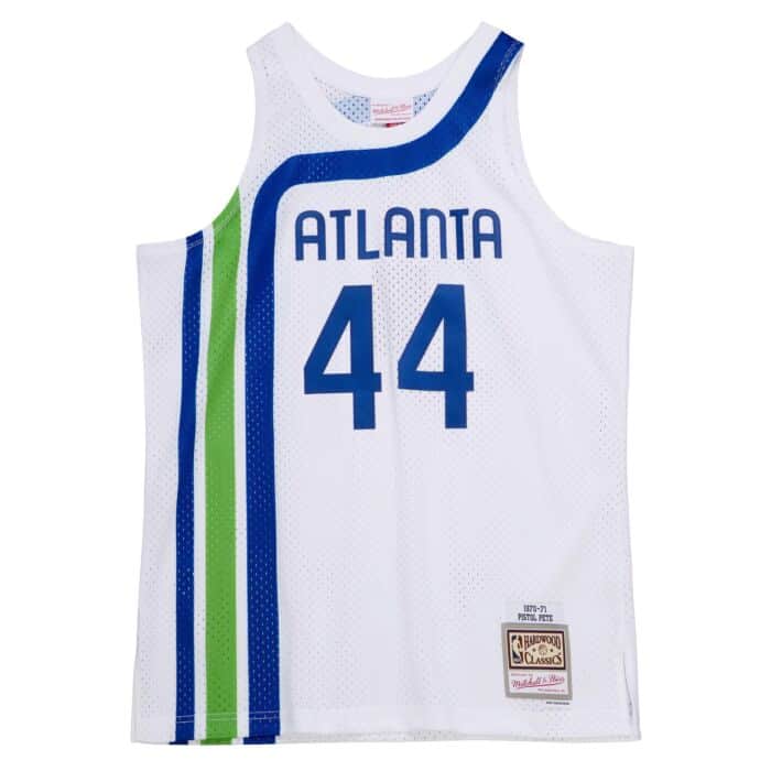 Atlanta Hawks Pete Maravich Mitchell & Ness White 1971-72 Hardwood Classics Swingman Jersey for Men product image 2,
