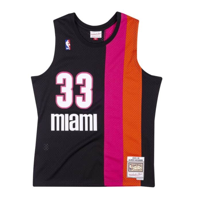 Alonzo Mourning Miami Heat Mitchell & Ness NBA 2005-06 Black Alternate Throwback Swingman Jersey for Men product image 2,