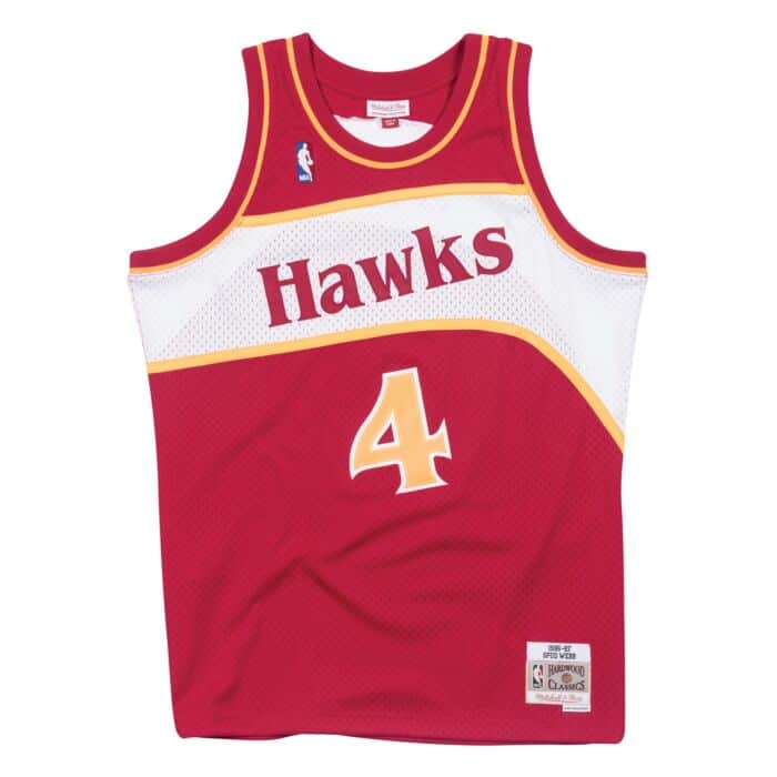 Atlanta Hawks Spud Webb Mitchell & Ness Red 1986-87 Hardwood Classics Swingman Jersey for Men product image 2, provided for