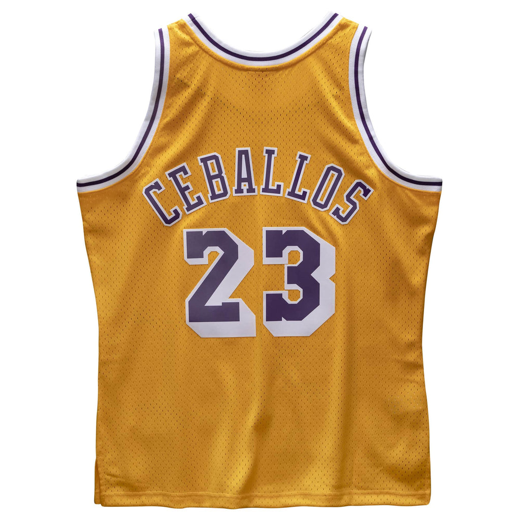 Los Angeles Lakers Cedric Ceballos Mitchell & Ness Gold 1994-95 Hardwood Classics Swingman Jersey for Men product image 2,
