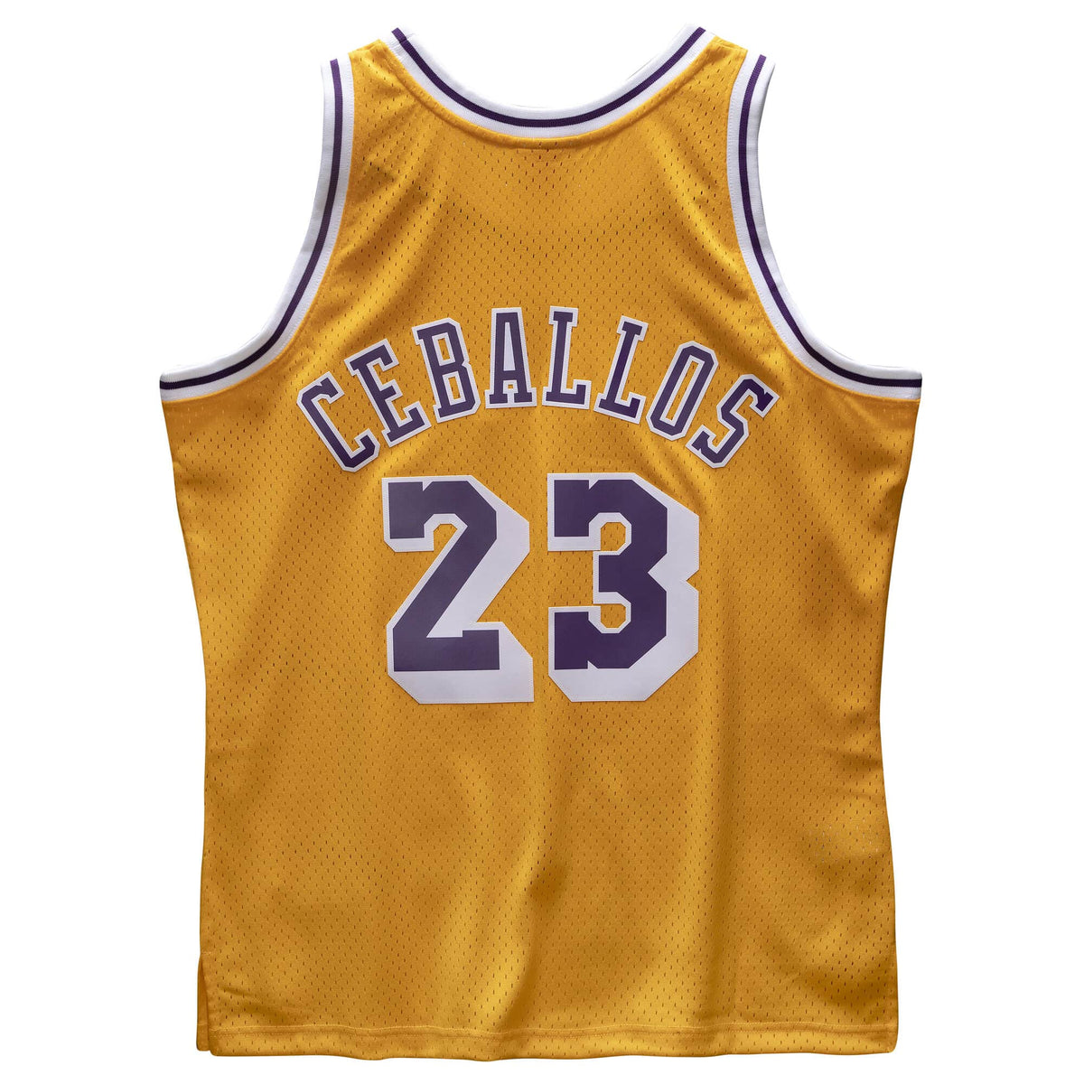 Los Angeles Lakers Cedric Ceballos Mitchell & Ness Gold 1994-95 Hardwood Classics Swingman Jersey for Men product image 2,