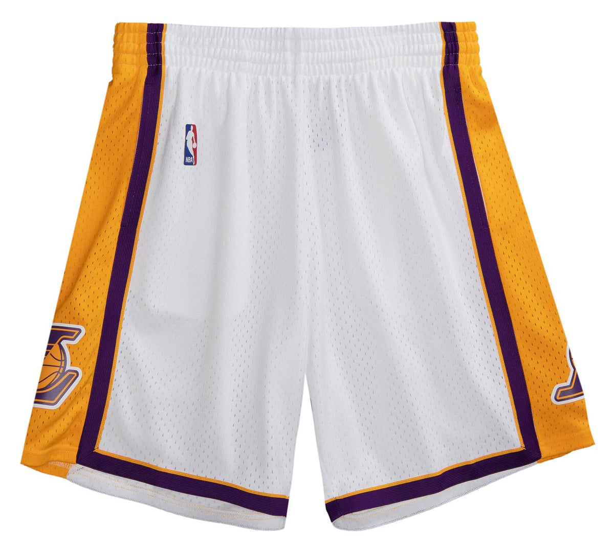 Los Angeles Lakers Mitchell and Ness Hardwood Classics 2009-2010 Home White Swingman Shorts product image 1, provided for