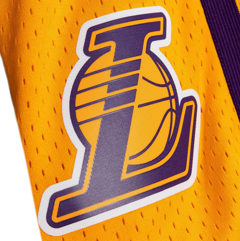 Los Angeles Lakers Mitchell and Ness Hardwood Classics 2009-2010 Home White Swingman Shorts product image 3, provided for