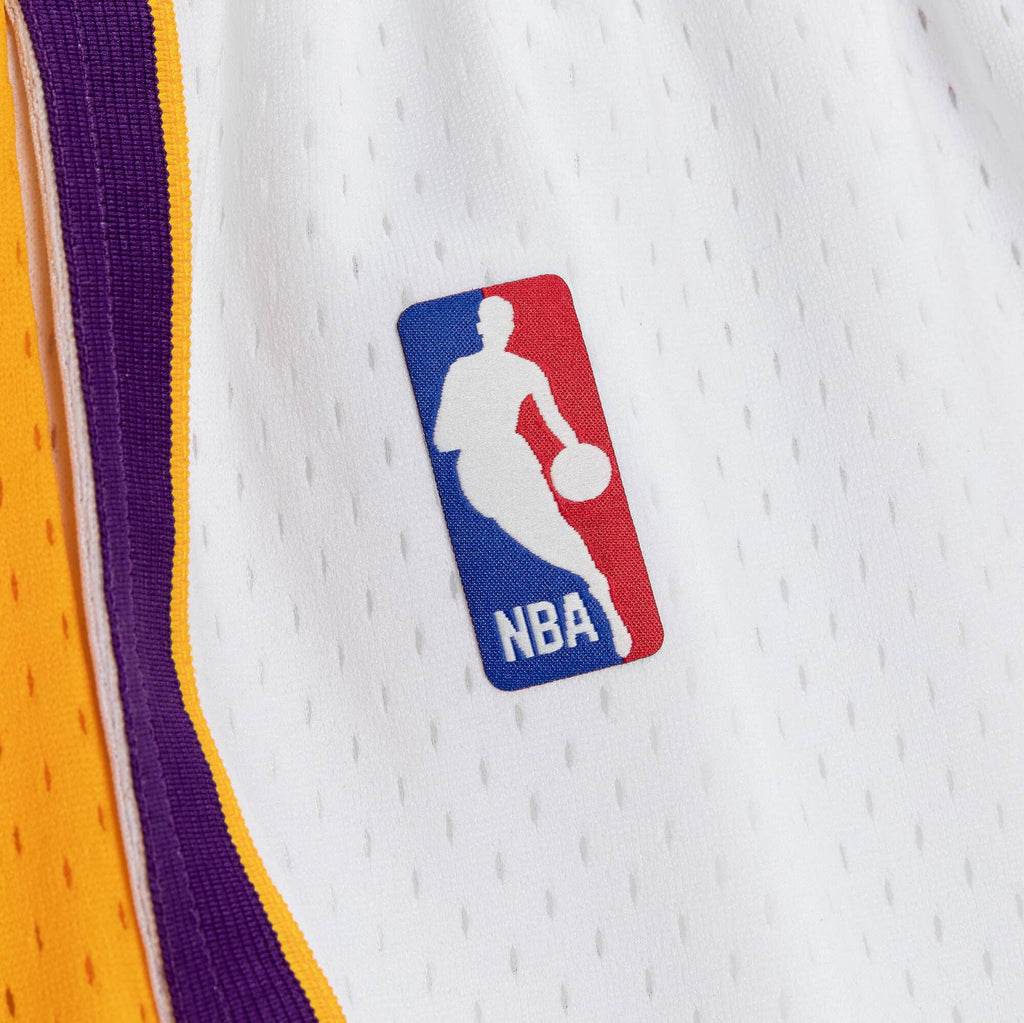Los Angeles Lakers Mitchell and Ness Hardwood Classics 2009-2010 Home White Swingman Shorts product image 4, provided for