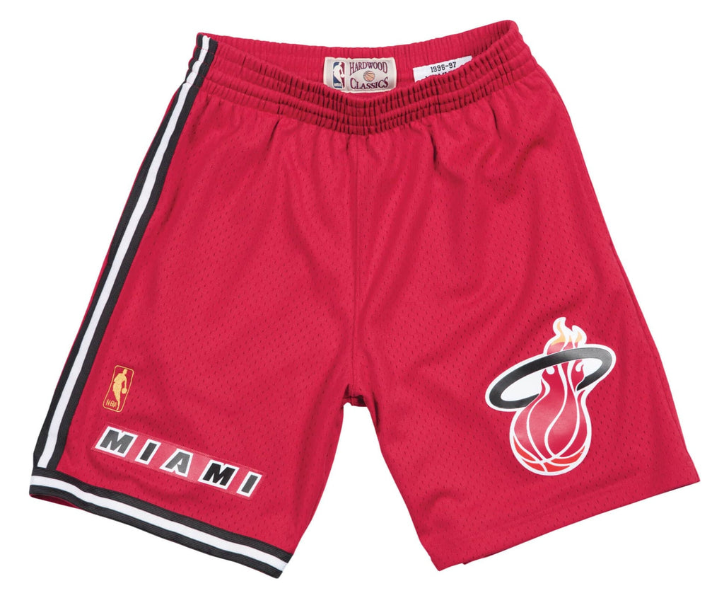 Miami Heat Mitchell and Ness Hardwood Classics Red 1996-97 Swingman Shorts for Men product image 1, provided for visual