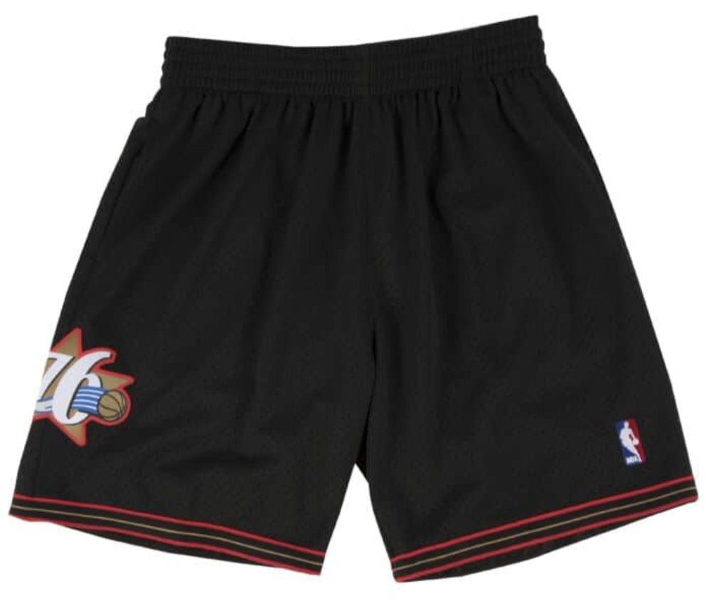 Philadelphia 76ers Mitchell and Ness Hardwood Classics Black 2000-01 Swingman Shorts for Men product image 1, provided for