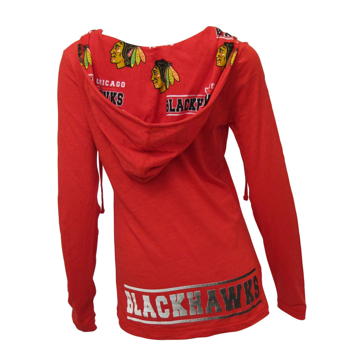 Chicago Blackhawks Fusion Hooded Knit Top for Women product image 2, provided for visual reference and product detail review