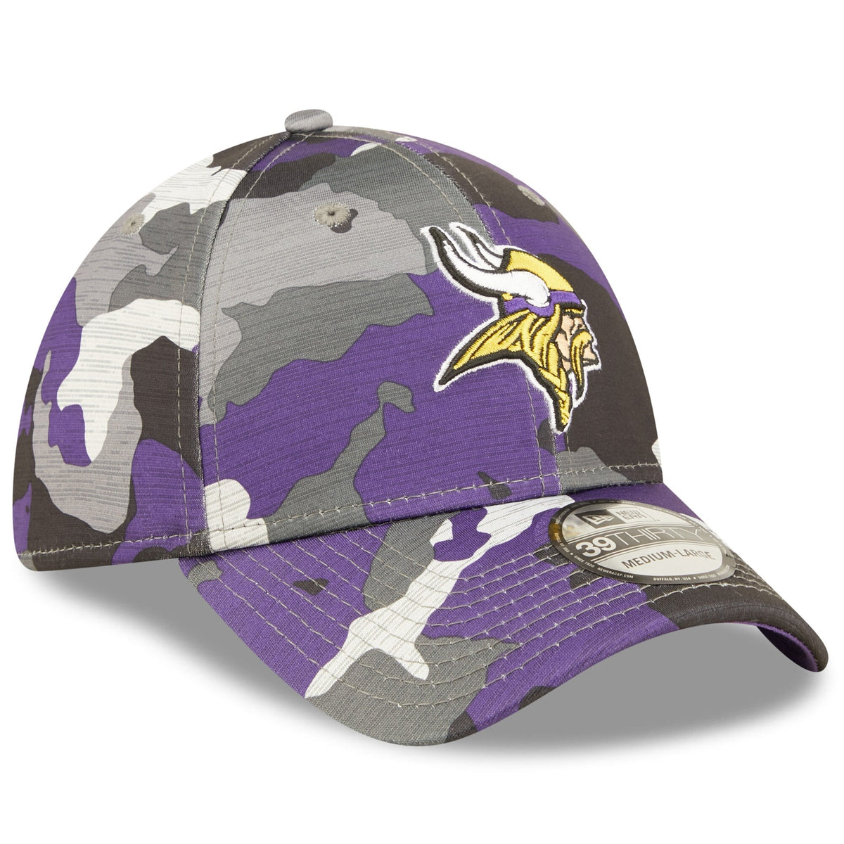 Minnesota Vikings New Era Camo 2022 NFL Training Camp Official 39THIRTY Flex Hat for Men product image 3, provided for