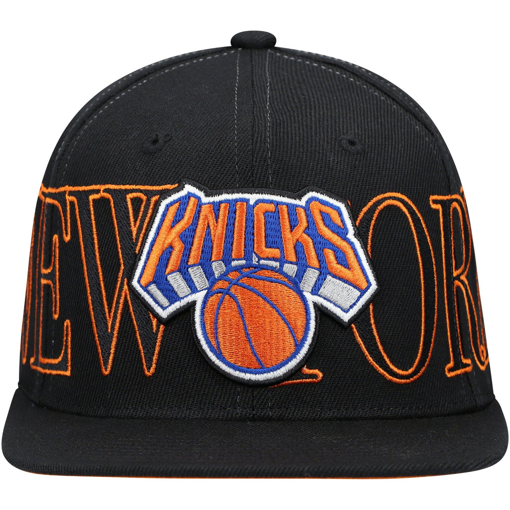 Mitchell & Ness Black New York Knicks Winner Circle Snapback Hat for Men product image 2, provided for visual reference and