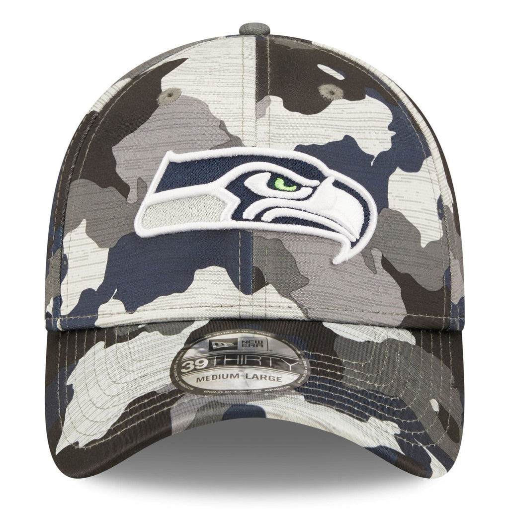 Seattle Seahawks New Era Camo 2022 NFL Training Camp Official 39THIRTY Flex Hat for Men product image 2, provided for visual
