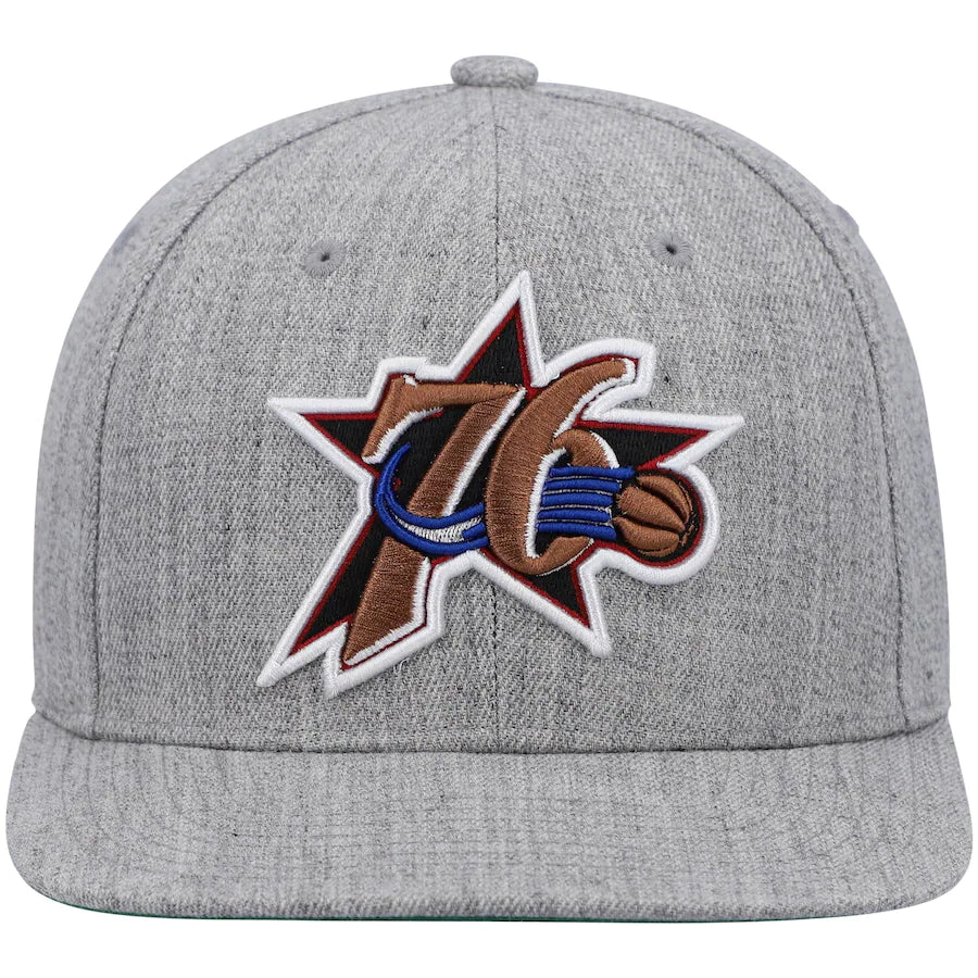 Philadelphia 76ers Team Classic Heathered 2.0 Mitchell & Ness Snapback Hat product image 2, provided for visual reference