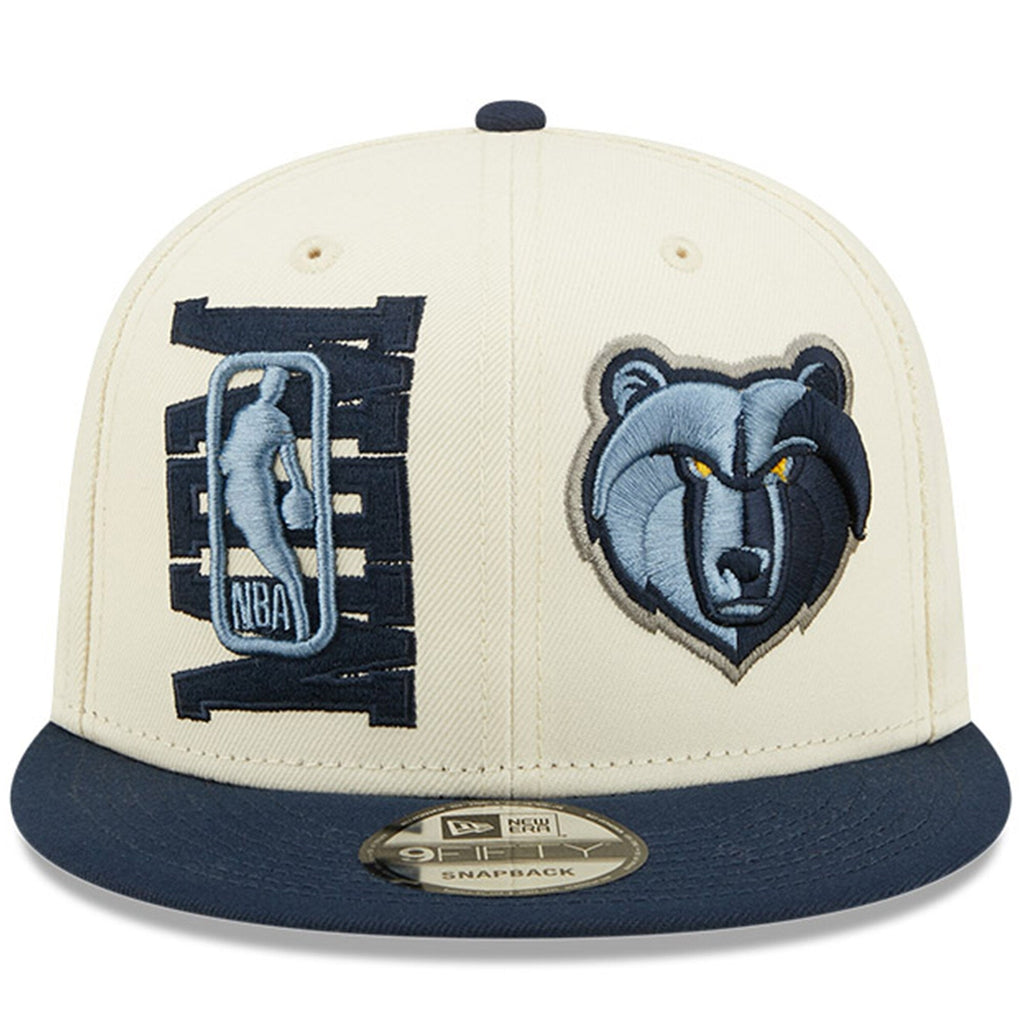Memphis Grizzlies New Era 2022 NBA Draft 9FIFTY Snapback Adjustable Hat - Cream/Navy product image 2, provided for visual