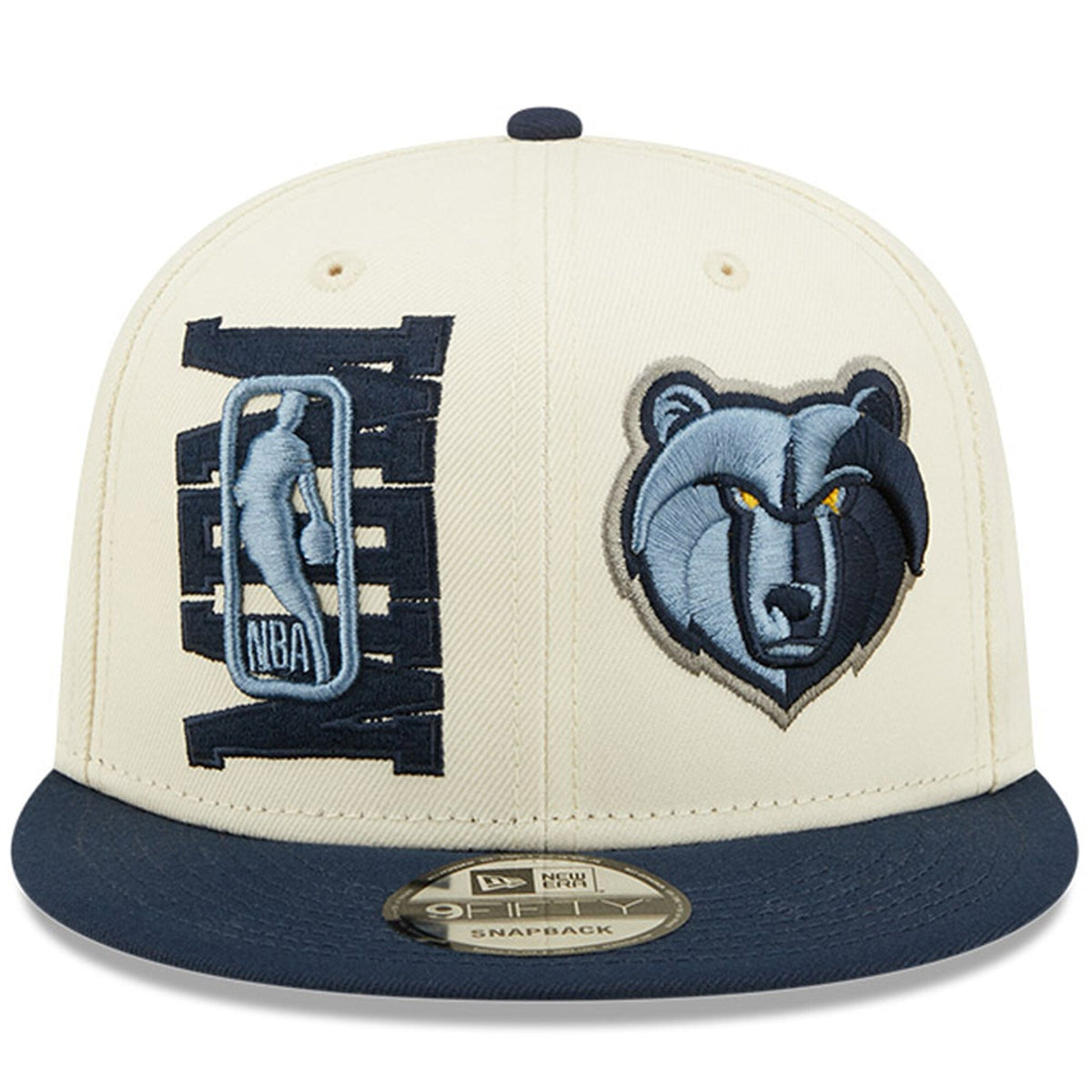 Memphis Grizzlies New Era 2022 NBA Draft 9FIFTY Snapback Adjustable Hat - Cream/Navy product image 2, provided for visual